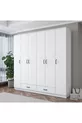Rani  Armoire Spacieuse pour Vêtements 6 Portes 2 Tiroirs  Étagères 2 Tringles Blanche