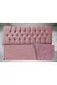 Tête de lit Alc Vénus en velours rose matelassé pour lit double