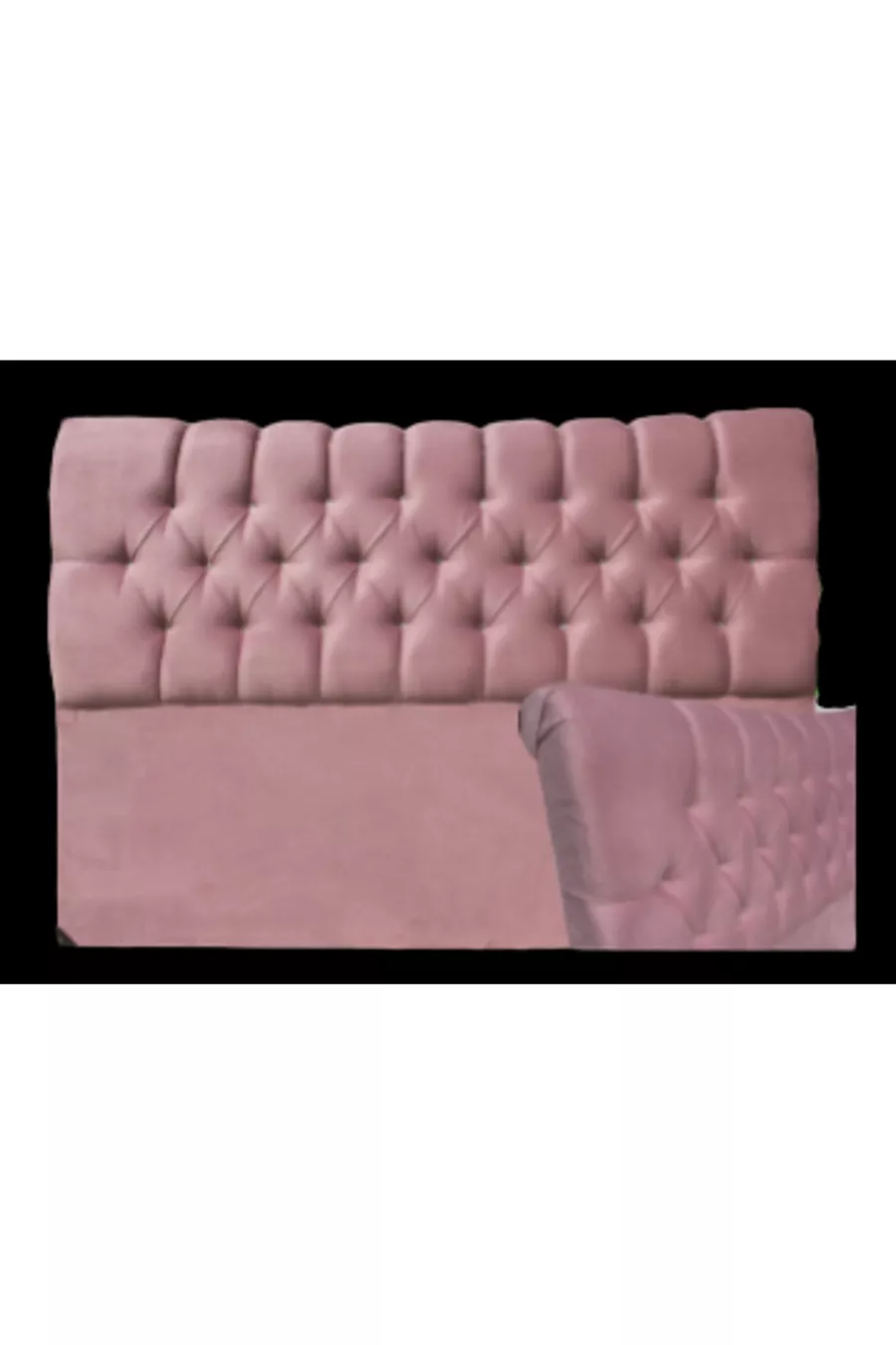 Tête de lit Alc Vénus en velours rose matelassé pour lit double