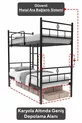 Koza Ranza Lits Superposés Métal Noir Compatibles avec Matelas, Amovible