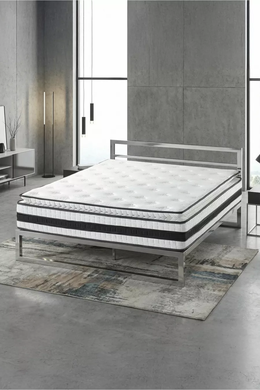 Matelas à ressorts ultra orthopédique Sultan avec support lombaire et dorsal et garniture rembourrée