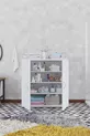 Armoire à 4 compartiments, penderie, armoire à vêtements, armoire à pulls, armoire à habits, armoire à chemises, blanche