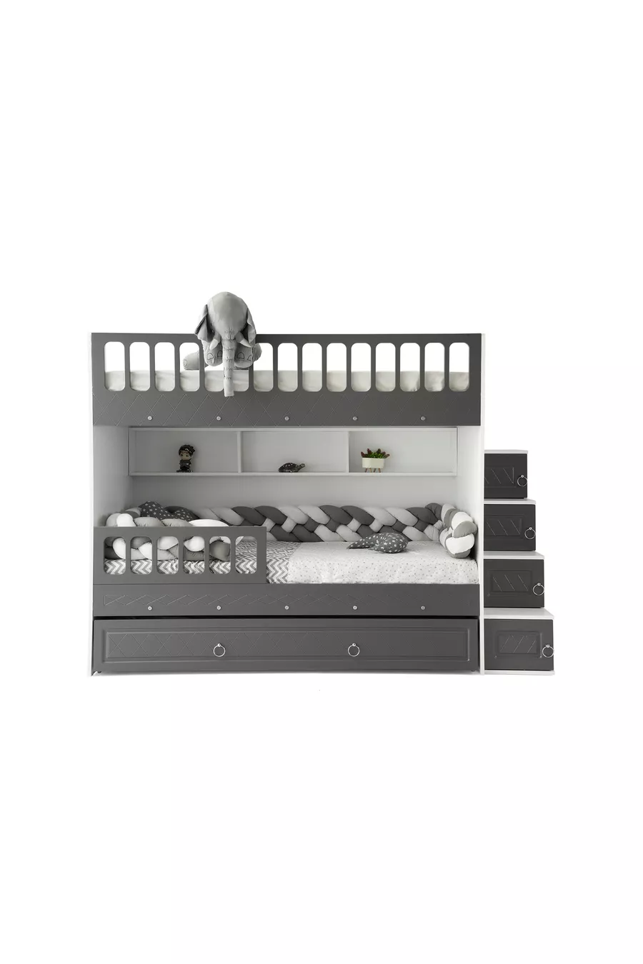 Zümrüt Ranza / 2 lits superposés avec ressorts en bambou inclus / % MDF
