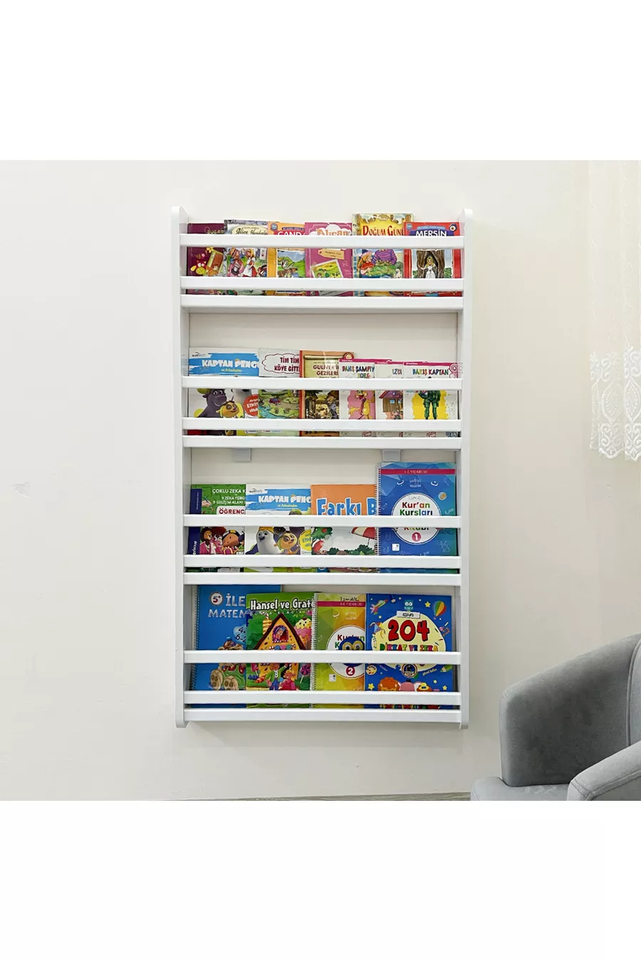 Bibliothèque Safir à 4 étagères - Étagères de livres pour chambre d'enfant Montessori à 4 étagères