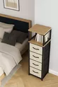 Commode à 2 étagères et 4 tiroirs en cuir, commode à tiroirs en cuir, organisateur polyvalent pour chambre à coucher