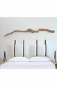 Tête de lit en cuir avec sangles + ensemble de 2 étagères murales pour chambre à coucher
