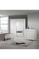 Commode moderne sur pieds Rio à 5 tiroirs, blanche
