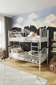 Lit Superposé et Lit Simple en Métal pour Enfants Bella Chambre d'Enfant Blanc