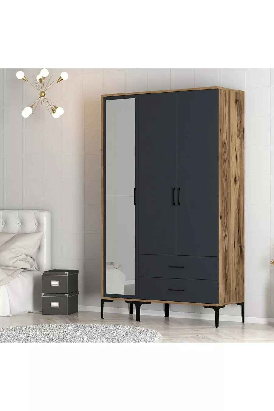 Armoire à 3 portes Kumsal Rt - Anthracite