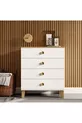 Commode Vento 4 tiroirs avec panier - Blanc
