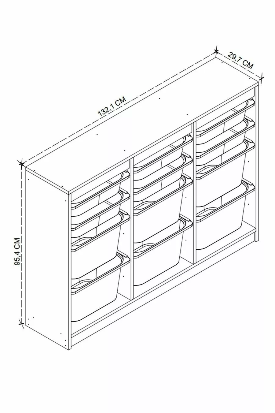 Armoire avec Panier Armoire Polyvalente Armoire à Jouets Lara Chêne Saphir