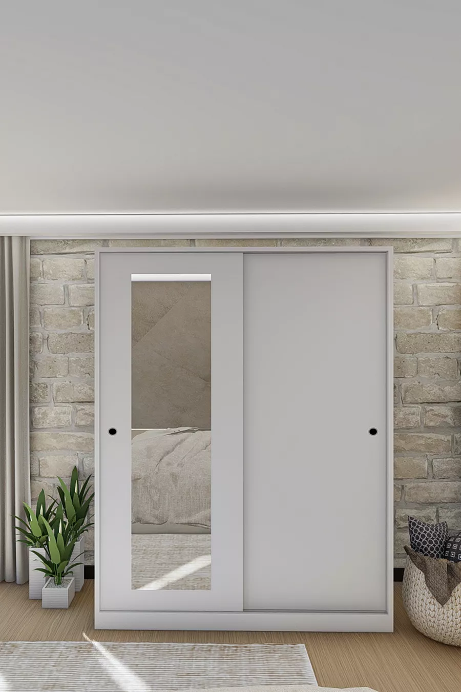 GM  ARMOIRE COULISSANTE VIOLET ET BLANC