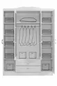 Armoire, armoire à 4 portes avec surface avant en MDF Country West