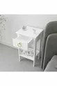 Table de chevet Luvia à un tiroir avec poignée blanche et dorée