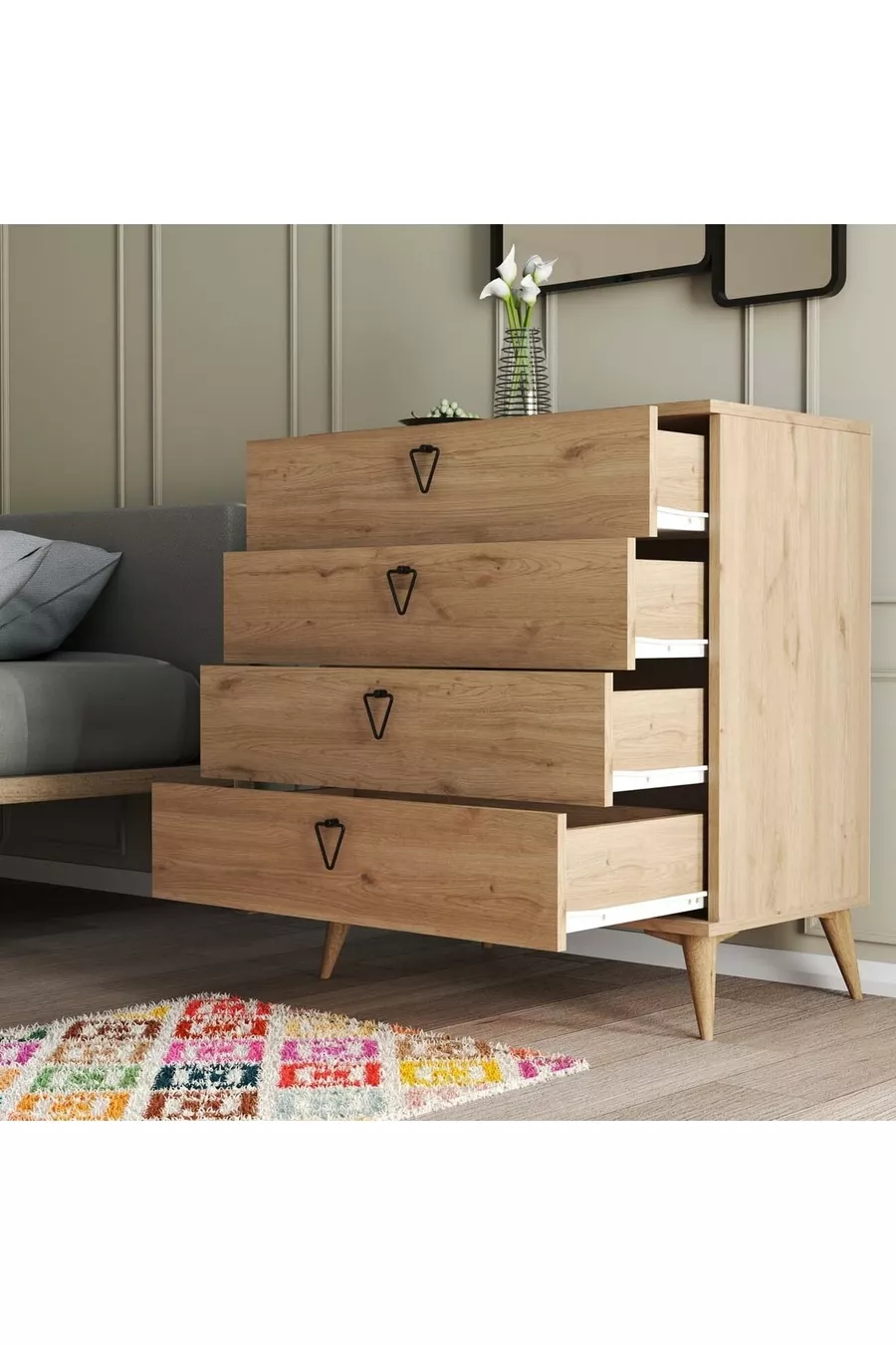 Commode à 4 tiroirs Versace avec panier