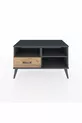 Commode Hyperion 2 étagères avec un tiroir Anthracite-Anthracite/Merisiers
