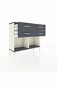 Commode Arges 4 tiroirs Pierre de lune-Anthracite