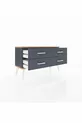 Commode Arges 4 étagères Anthracite-Sapin/Anthracite
