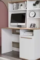 Ensemble Chambre d'Enfant Lit Coffre Tête de Lit & Armoire & Bureau & Commode - Blanc