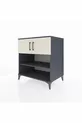 Commode Kronos 3 étagères 2 portes Anthracite-Pierre de lune