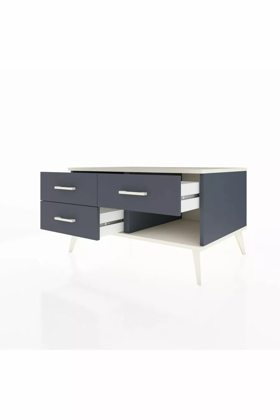 Commode Kronos 3 tiroirs Anthracite-Pierre de lune/Anthracite