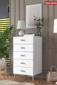Rani Commode 5 Tiroirs Chambre à Coucher Chambre de Bébé Blanche