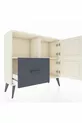 Commode Arges à 2 étagères, 1 tiroir, 2 portes, Pierre de lune/Anthracite