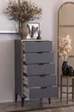 Commode Arden 5 tiroirs, panier à linge