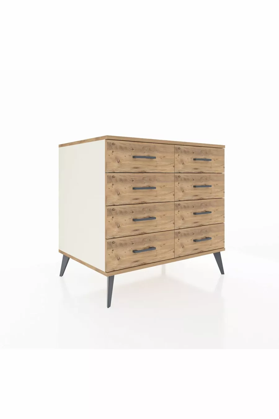 Commode Kronos 8 tiroirs Pierre de lune-Pin