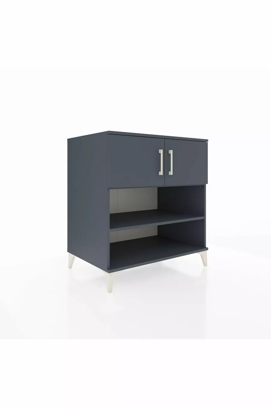 Commode Kronos 3 étagères 2 portes Anthracite-Anthracite
