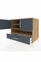 Commode Kronos 3 étagères 1 tiroir 2 portes Pin-Anthracite