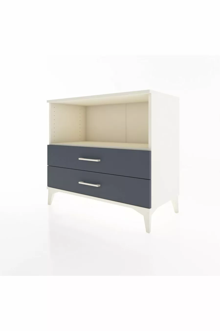 Commode Hyperion à une étagère et 2 tiroirs Pierre de lune-Anthracite