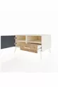 Commode Kronos avec 2 étagères, 1 tiroir et 1 porte, Pierre de Lune-Anthracite/Pin