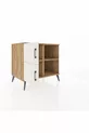 Commode Kronos à 2 étagères et 2 portes Pin-Pierre de Lune/Pin