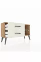 Commode Arges à une étagère et 2 tiroirs en pin-pierre d'onyx