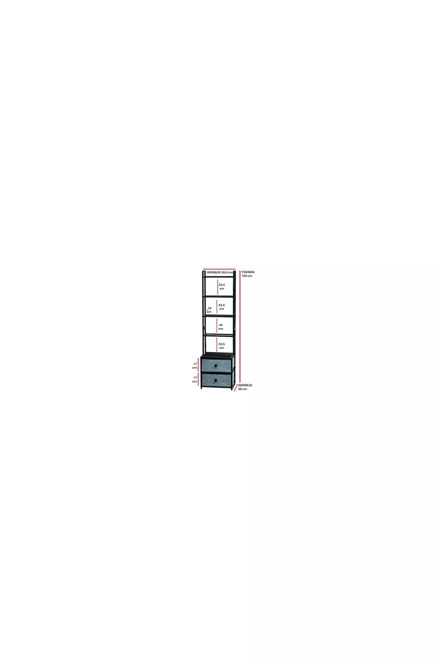 Armoire en métal à 5 niveaux avec tiroirs en tissu, table de chevet décorative, commode multifonctionnelle
