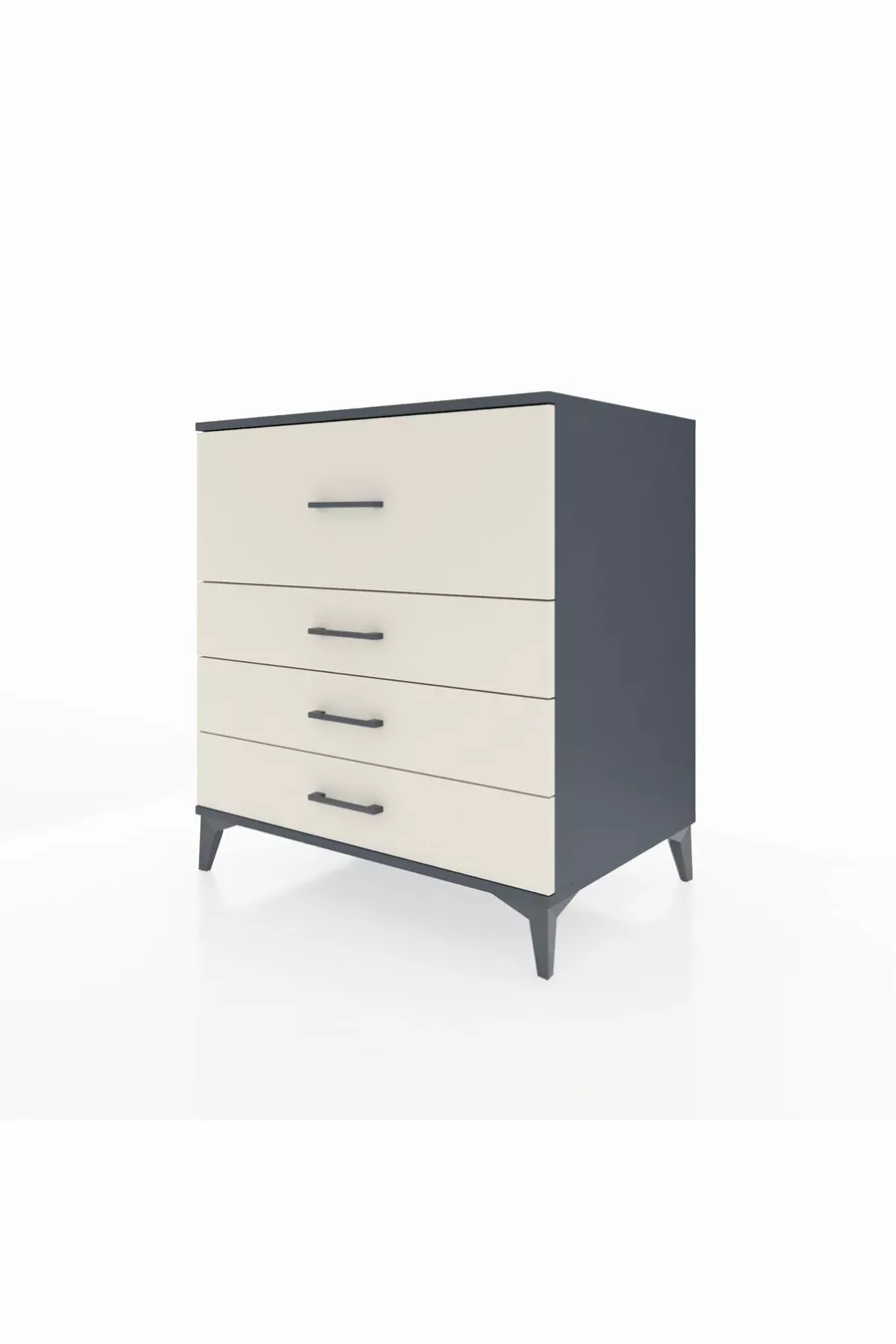 Commode Kronos 4 tiroirs Anthracite-Pierre de lune