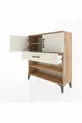 Commode Arges avec 3 étagères, 1 tiroir et 2 portes, en pin-pierre d'ardoise