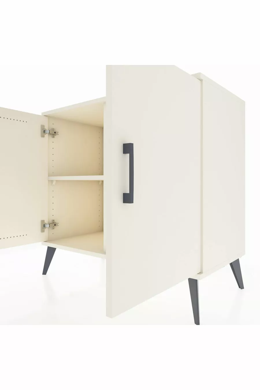 Commode Hyperion 2 étagères 2 portes Pierre de lune-Pierre de lune