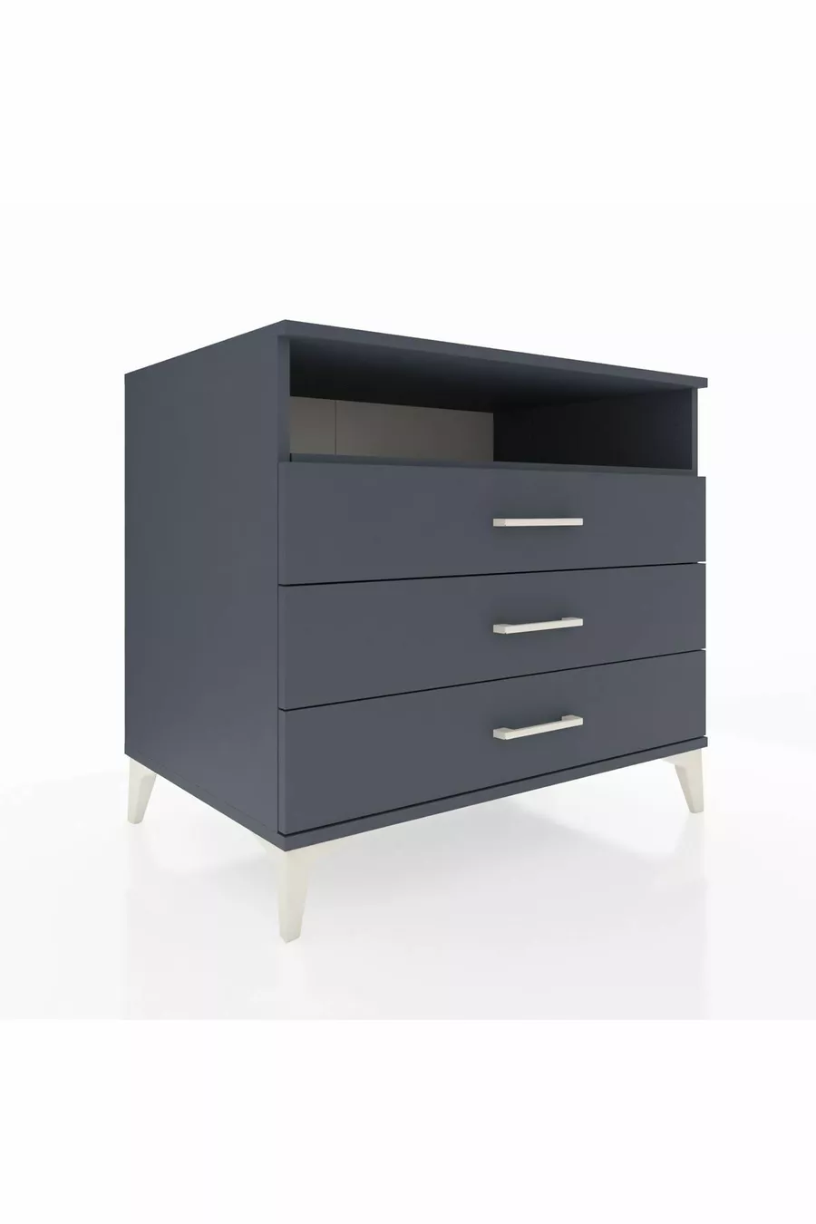 Commode Kronos à une étagère et trois tiroirs Anthracite-Anthracite