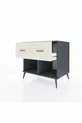 Commode Kronos 2 tiroirs Anthracite-Anthracite/Pierre de lune