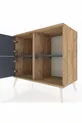 Commode Hyperion 2 étagères 2 portes Pin-Anthracite