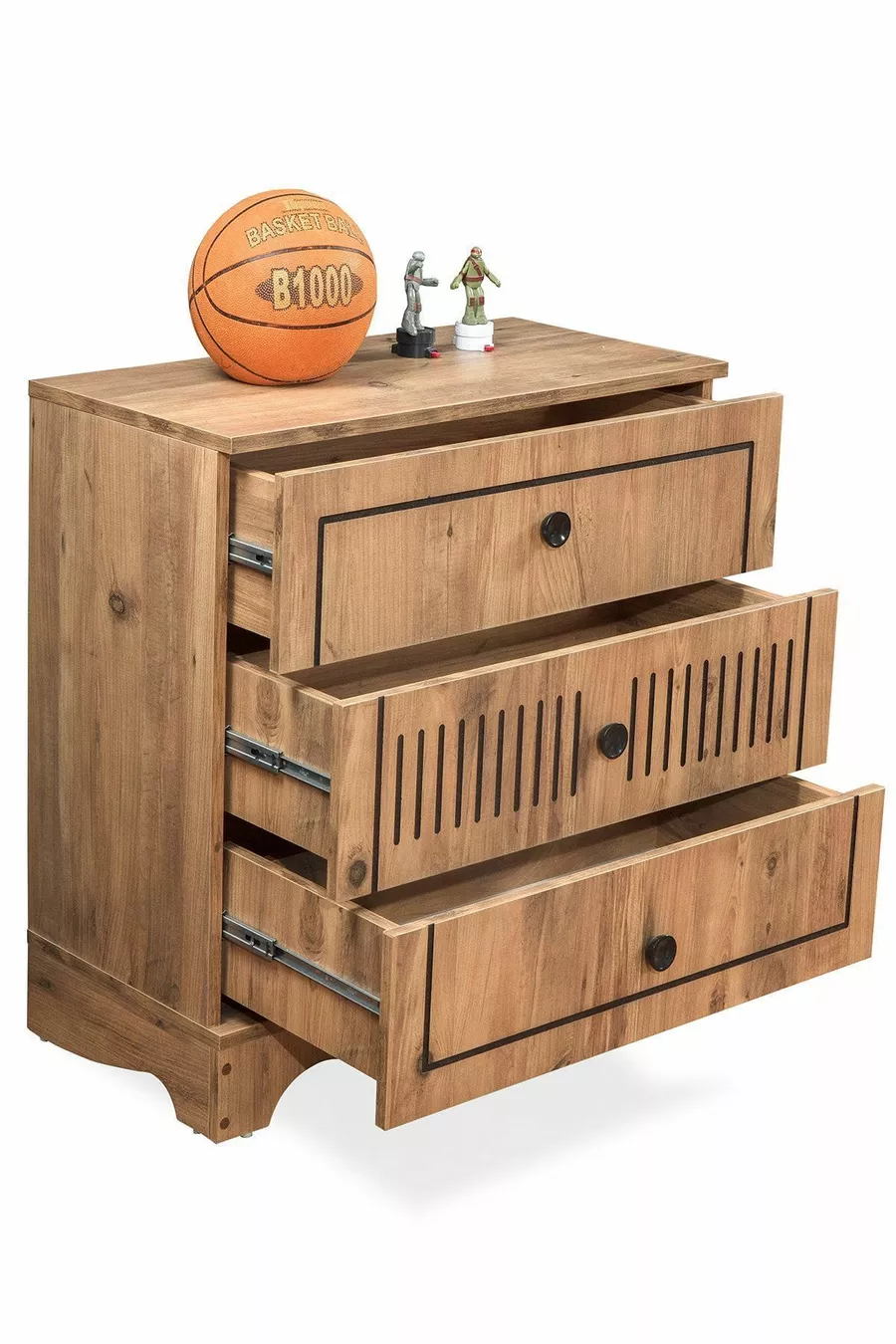 Chambre Jeune Fille Papatya - Armoire 3 Portes, Lit avec Coffre, Bureau, Commode - 