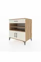 Commode Kronos 3 étagères, 1 tiroir, 2 portes, pin-pierre de Lune