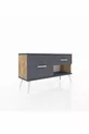 Commode Arges 2 tiroirs Pin-Anthracite