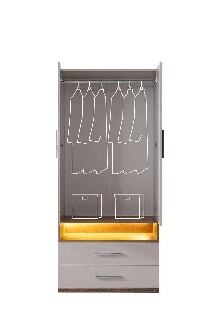 Lit superposé, ensemble chambre jeune Milan avec armoire : lit superposé avec armoire à 3 portes et 2 matelas Comfort