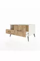 Commode Kronos avec une étagère et 2 tiroirs, Pierre de Lune - Pin