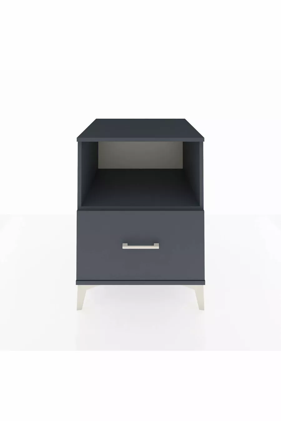 Chevet Kronos à une étagère et un tiroir Anthracite-Anthracite