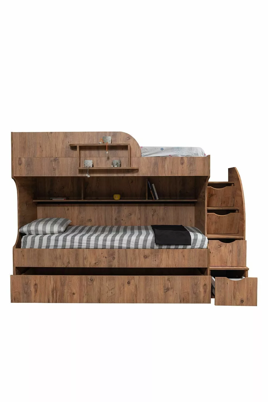 Lits superposés, Lit superposé Aura avec tiroirs - 3 matelas confort