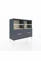 Commode Arges 4 étagères 2 tiroirs Anthracite-Silex/Anthracite